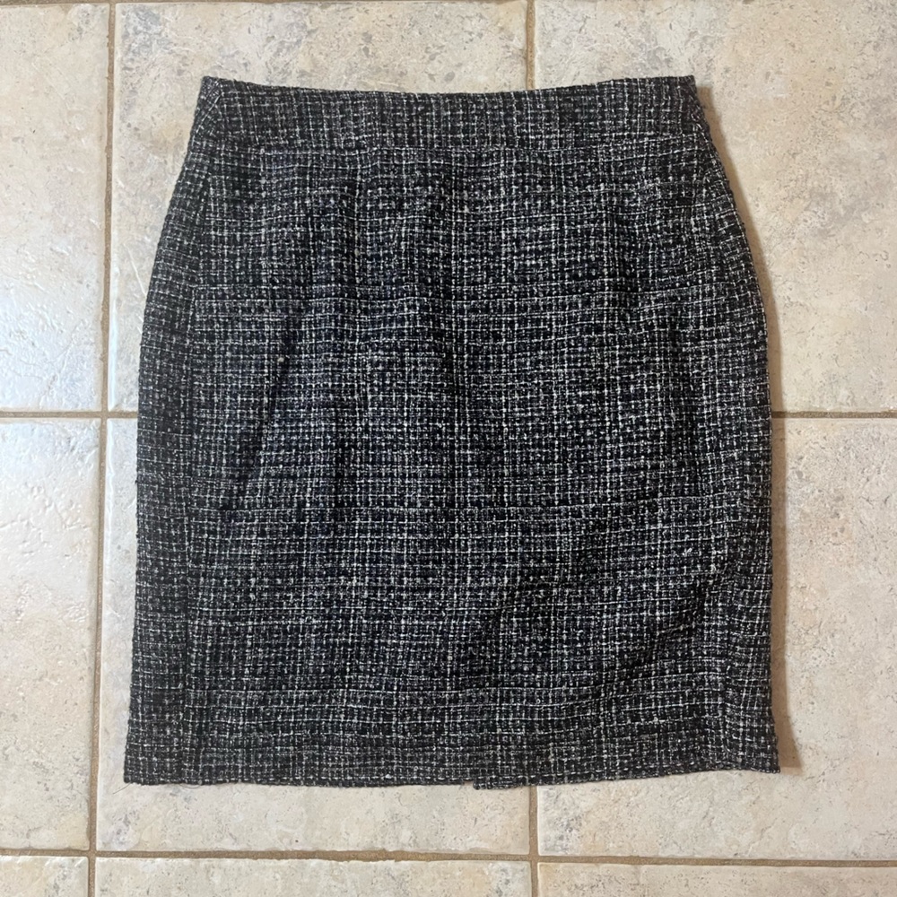 Banana Republic Tweed Plaid Pencil Skirt